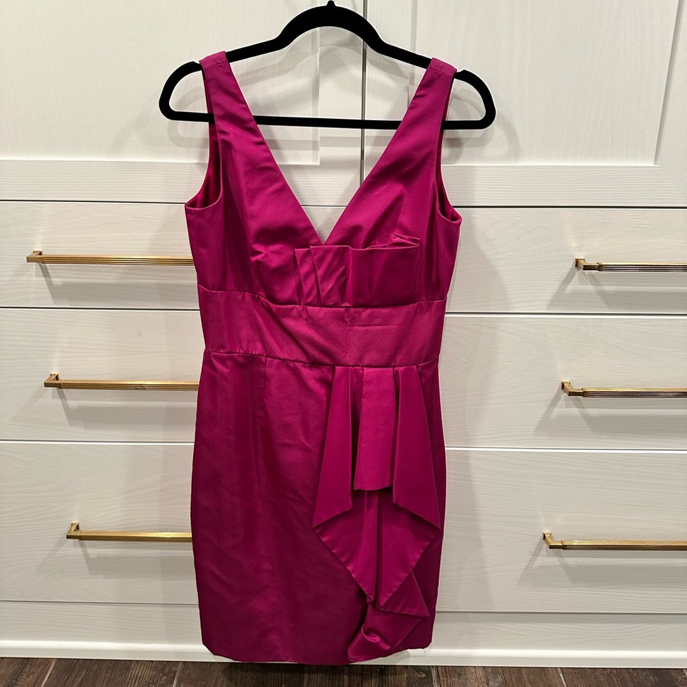 Lela Rose cocktail dress in fuchsia .